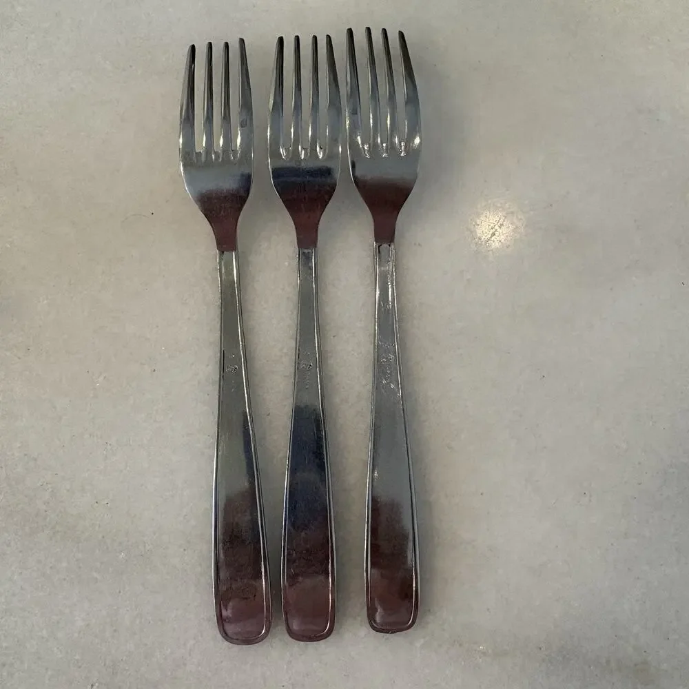 Vintage Inoxpran Italy 18/10 Stainless Steel Dinner Forks Ornate Scroll Pattern